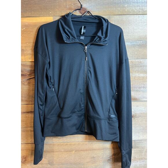 Mondetta Jacket Womens Size Small‎ Black Full Zip Lightweight Comfort Active - Picture 1 of 7